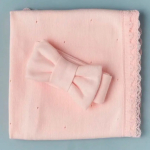 Фотография товара Плед кружевной + лента Little Star Лоренс лососевый 90х90 см