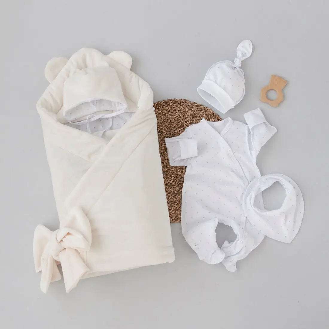 Комплект на выписку KiDi Узелок-2 демисезонный молочный 16, 50-56 см