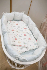 Фотография товара Комплект Peppy в кроватку с универсальными бортиками Doppio мятный