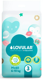 Фотография товара Подгузники Lovular Sweet kiss M 6-10 кг 60 штук