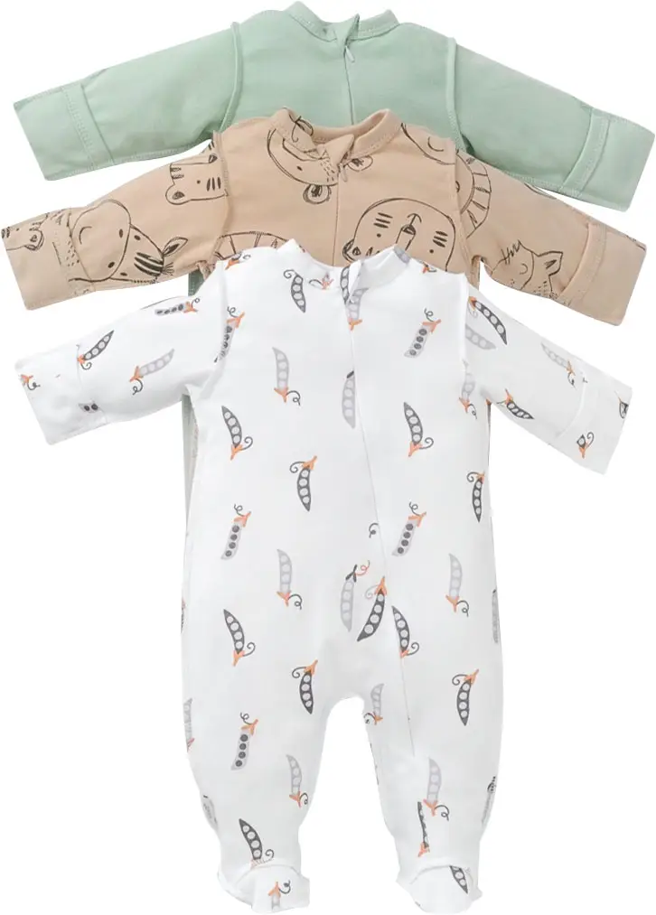 Комбинезон слип Крошки Горошки KiDi kids, 3 шт/уп, р. 22, рост 68-74 см