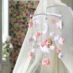 Felt Dreams Мобиль на кроватку "Сонный мишка", розовый