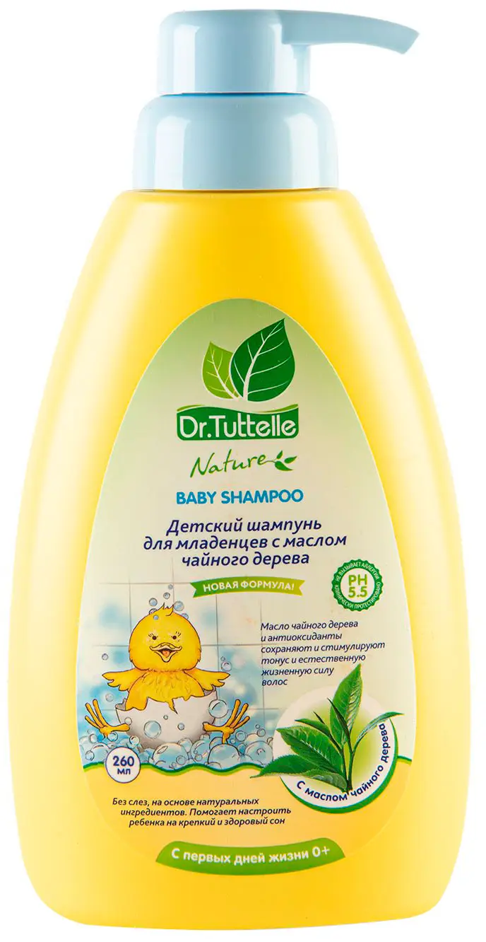 Шампунь для младенцев с маслом чайного дерева с дозатором Dr.Tuttelle 260 мл