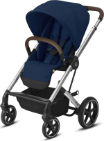 Детская коляска Cybex Balios S Lux SLV Navy Blue с дождевиком