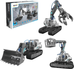 Фотография товара Конструктор Junfa гидравлический Строительные машины бульдозер, машина с подъемной люлькой, грейферный, арт. WZ-25953