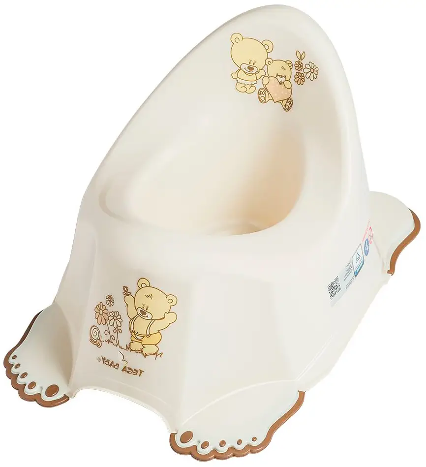 Горшок туалетный антискользящий Tega Baby Teddy Мишки Бежевый