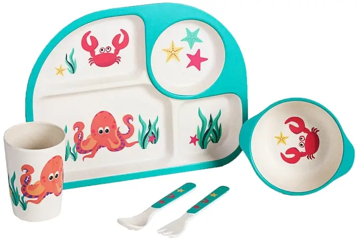 Набор бамбуковой посуды Крошка Я Море 5 предметов