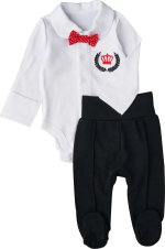 Фотография товара Комплект Little Star Герб Корона, р. 56, интерлок, белый/чёрный