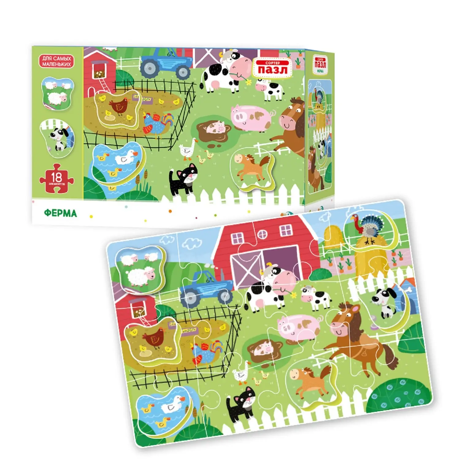Пазл Dodo 300161 Ферма 18 деталей