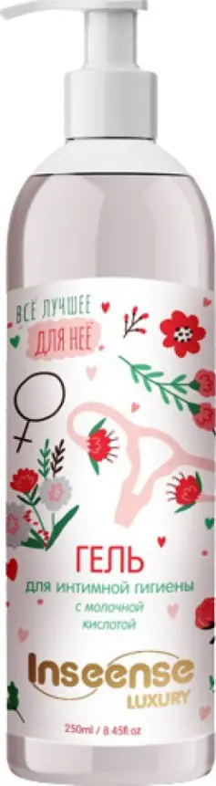 Гель для интимной гигиены с молочной кислотой красный Inseense Luxury, 250 мл  