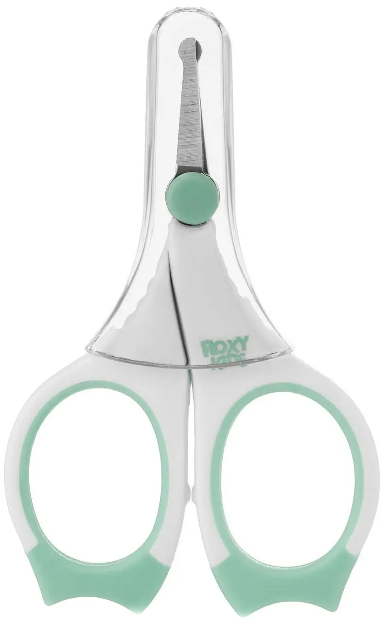 Маникюрные ножницы для новорожденных с прорезиненными ручками ROXY KIDS мятный