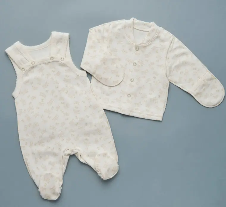 Ползунки на бретелях + кофточка Little Star Кремовая корона, хлопок с начесом 62