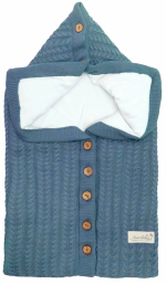 Фотография товара Конверт Amarobaby Pure Love Snap вязаный утепленный на выписку, джинс, 75 см