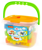 Фотография товара Конструктор Малютка, 54 элемента, в ведёрке