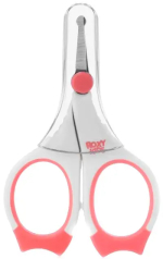 Фотография товара Маникюрные ножницы для новорожденных с прорезиненными ручками ROXY KIDS коралловый