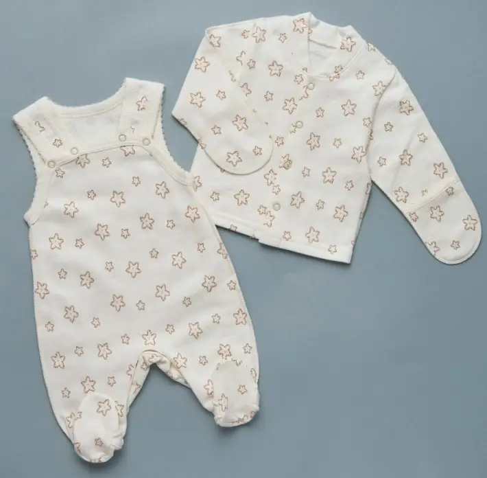 Ползунки на бретелях + кофточка Little Star Звезды, хлопок с начесом 56