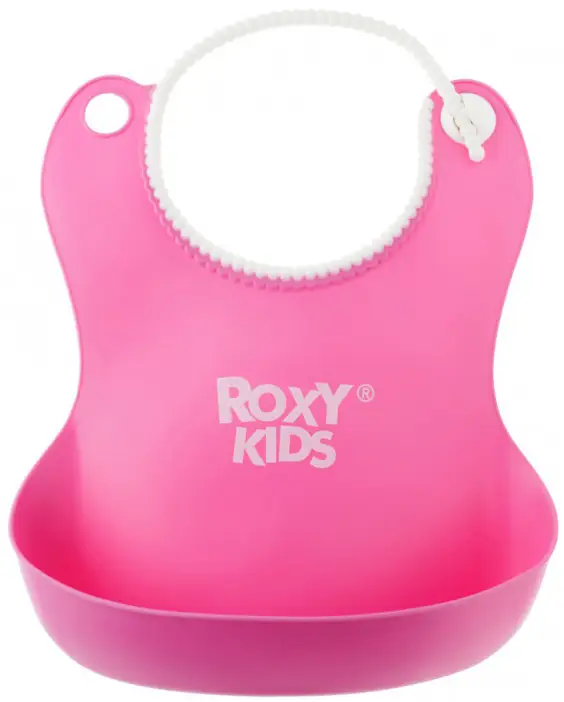 Нагрудник мягкий с кармашком Roxy Kids розовый