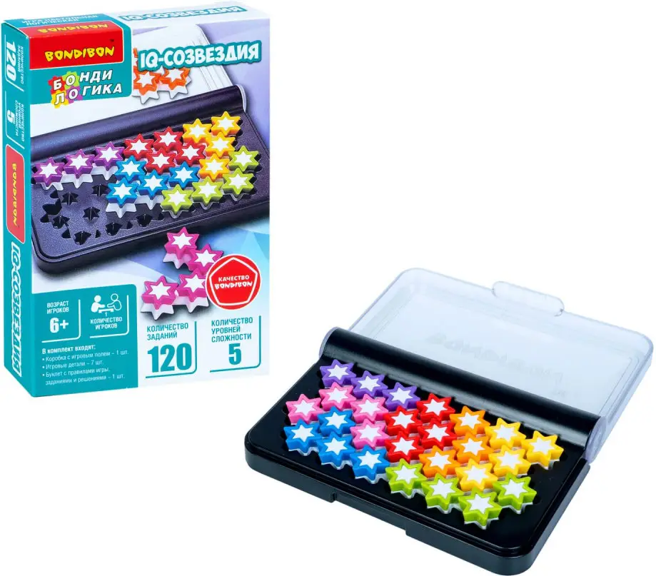 Игра настольная логическая БондиЛогика Bondibon IQ Созвездия