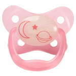 Фотография товара Пустышка силиконовая ортодонтическая Dr. Brown's Prevent Contoured Glow in the Dark (6-12 мес) розовый