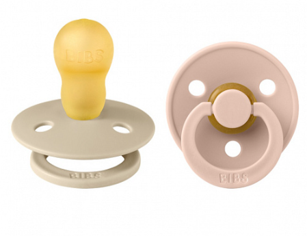 Фотография товара Набор пустышек латексных BIBS Colour, 2 шт. - Vanilla/Blush, 18+ мес.