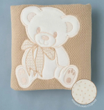 Фотография товара Плед вязаный Little Star "Мишка Бант", 120*90, бежевый лайт