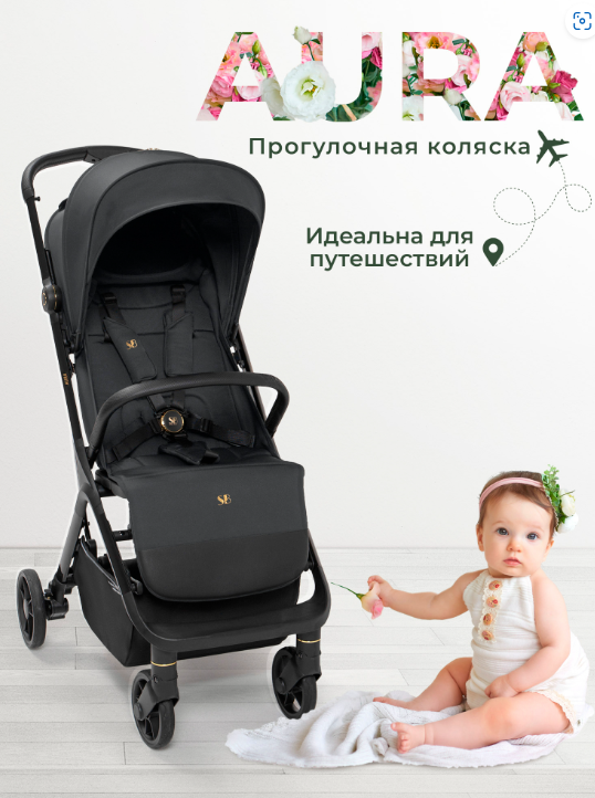 Фотография товара Прогулочная коляска Sweet Baby Aura Grey