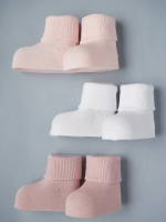 Фотография товара Носочки тонкие с отвортом Little Star Ассорти розовая пудра 3 пары 9-11 см