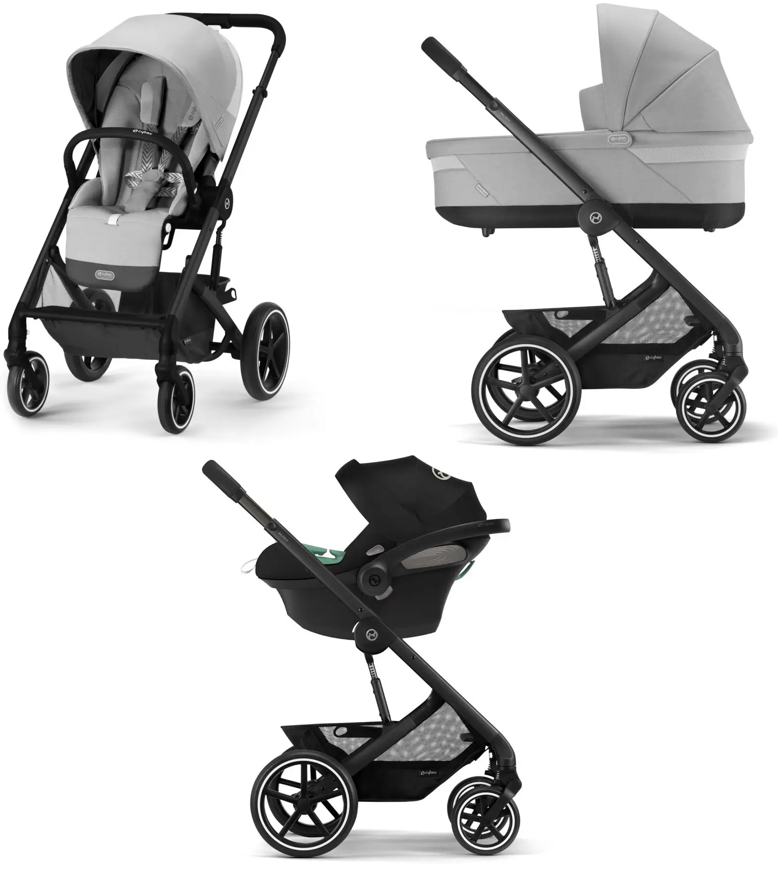Детская коляска Cybex Balios S Lux BLK 3 в 1 цвет Lava Grey