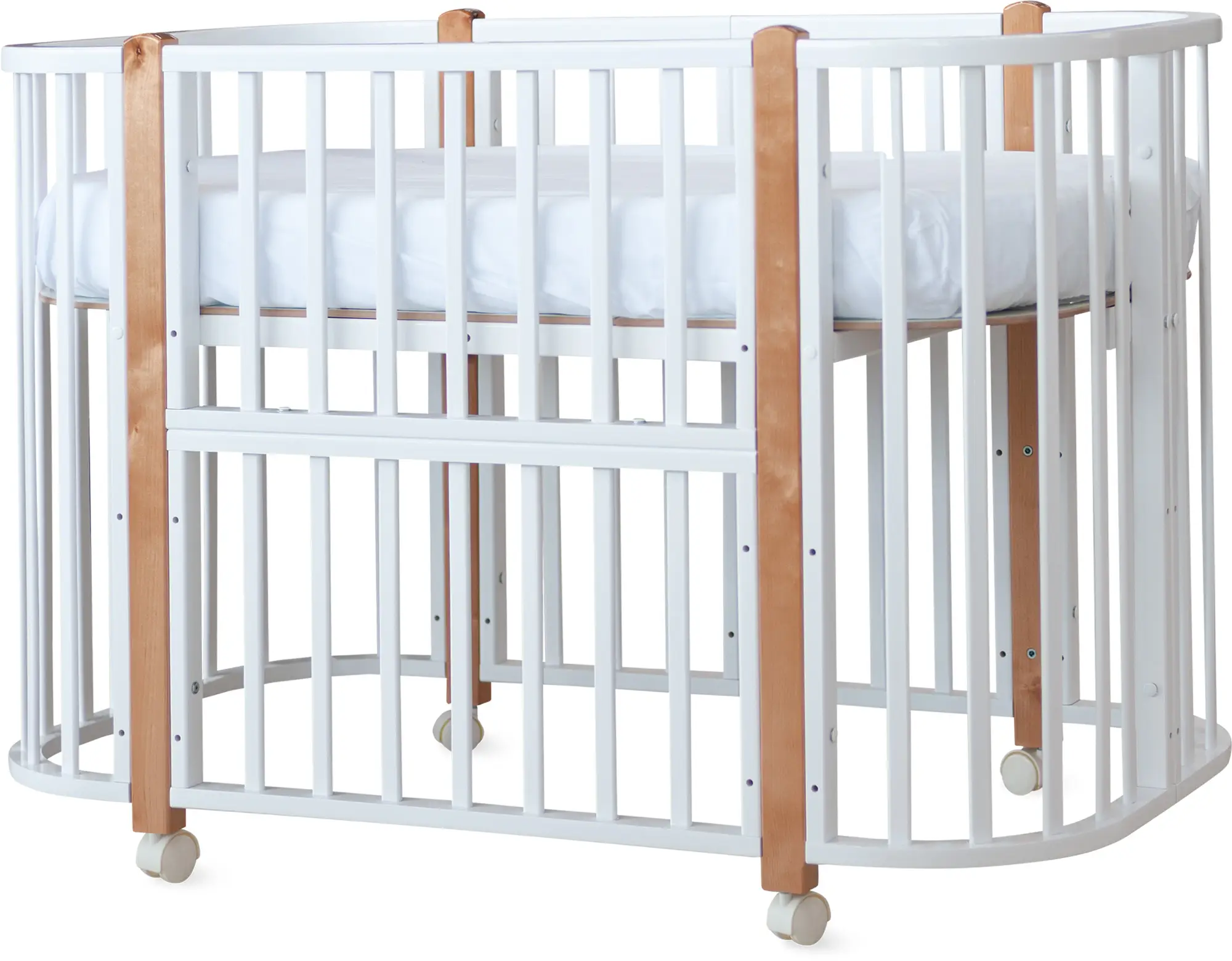 Кроватка Loona Daisy, белая, стойки – бук