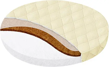 Матрас Boom Baby Холо кокос стандарт стеганая микрофибра 75х75 см овал