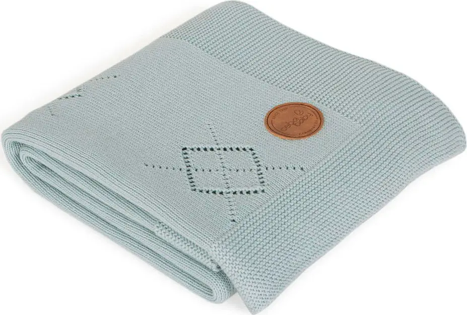 Плед Ceba Baby вязаный Diamonds mint