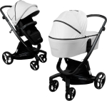 Коляска детская из экокожи 2 в 1 Amarobaby Tutum, белая