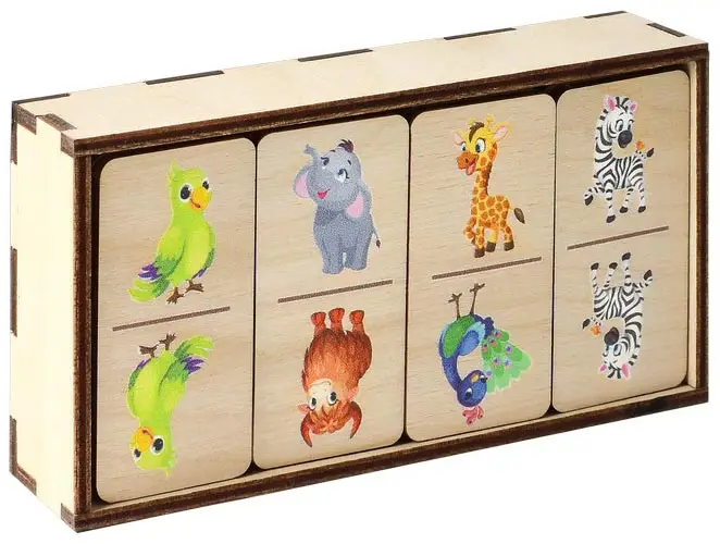 Настольная игра Домино ПК Лидер дикие животные. Артикул 17142