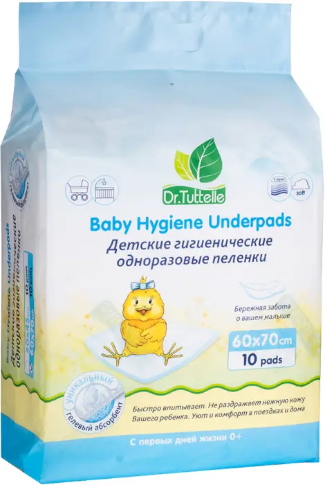 Одноразовые пелёнки Dr.Tuttelle 10 штук 60х70 см 