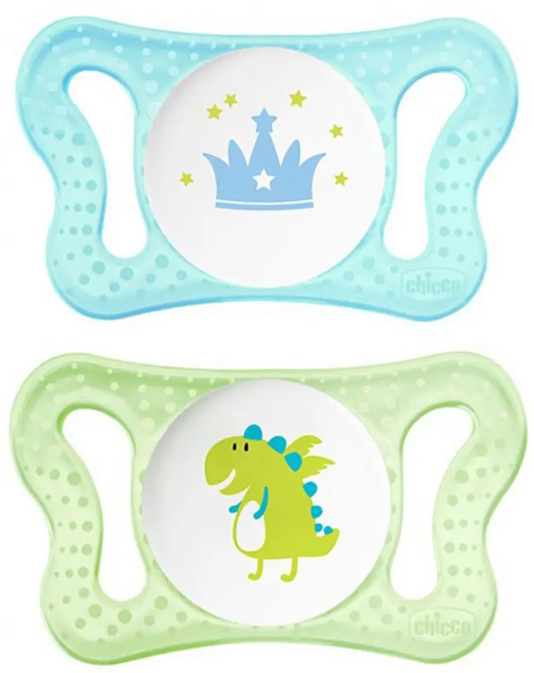 Пустышка силиконовая ортодонтическая Chicco Physio Micro для принца 2 штуки