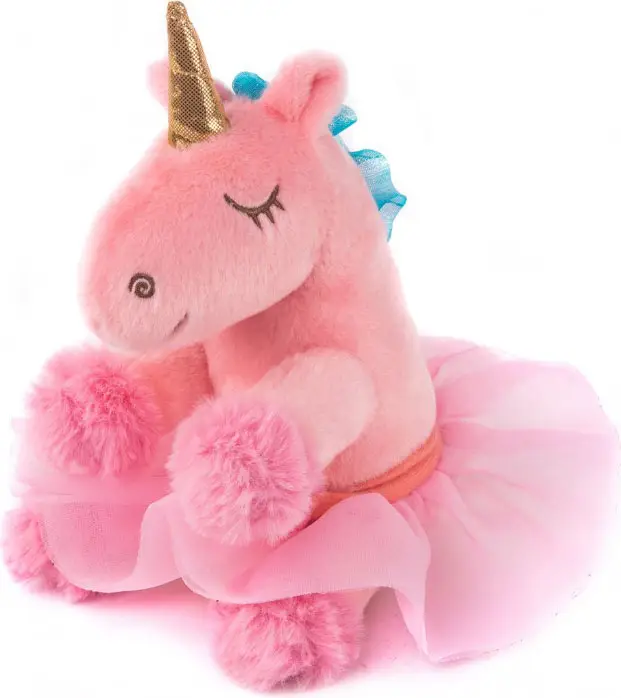 Единорог розовый, в юбке, Button Blue, 18 см