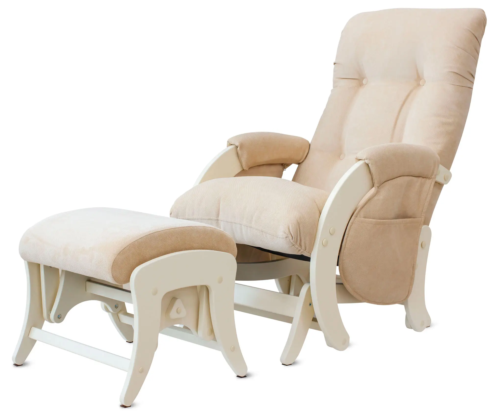 Кресло для кормления и укачивания малышей с пуфом Milli Smile Дуб шампань, Verona Vanila