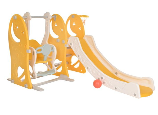 Фотография товара PITUSO Горка-Комплекс Звёзды и луна(горка,качели,баскет.кольцо) Yellow/Жёлтый, 148*204*116 см