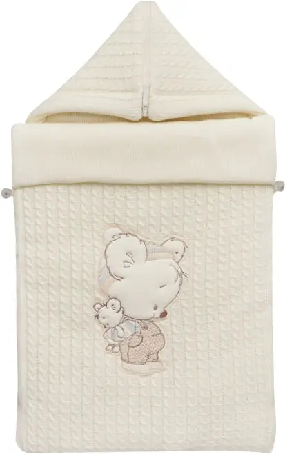 Конверт-Кокон с прорезями для автокресла на 2-х молниях Little Star крем