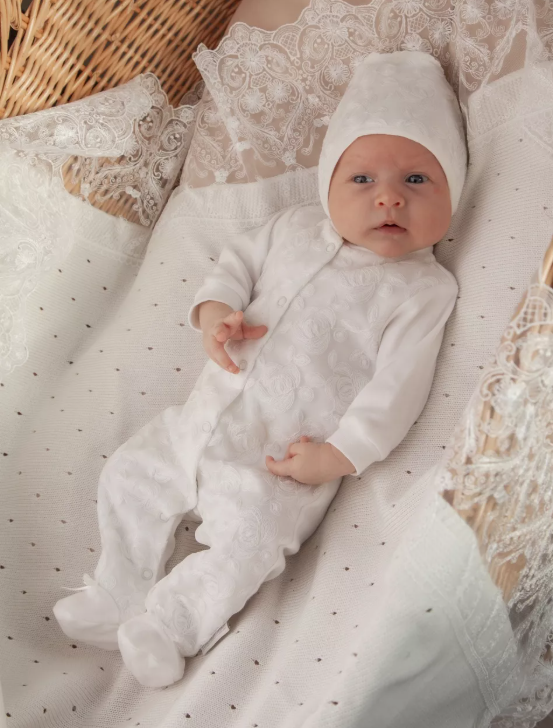 Фотография товара Комплект 2 пр. (комбинезон + чепчик) (цв. экрю, р. 56-36)