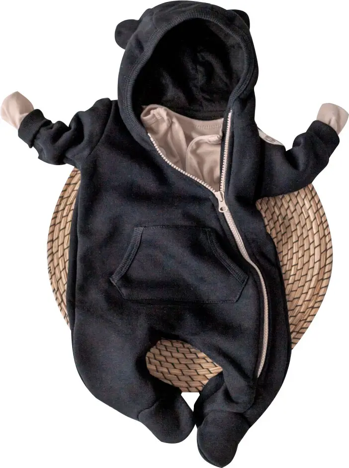 Комбинезон Пикколино-1, р. 24, рост 74-80 см, футер, черный