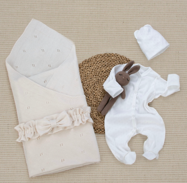 Фотография товара Комплект на выписку 4 предмета "Новый Конфетти", жемчуг, лето (р. 16 (рост 50-56 см))