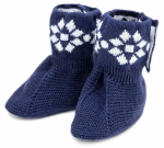 Фотография товара Пинетки детские AmaroBaby Pure Love Christmas, синий, вязаный 0-3 месяцев