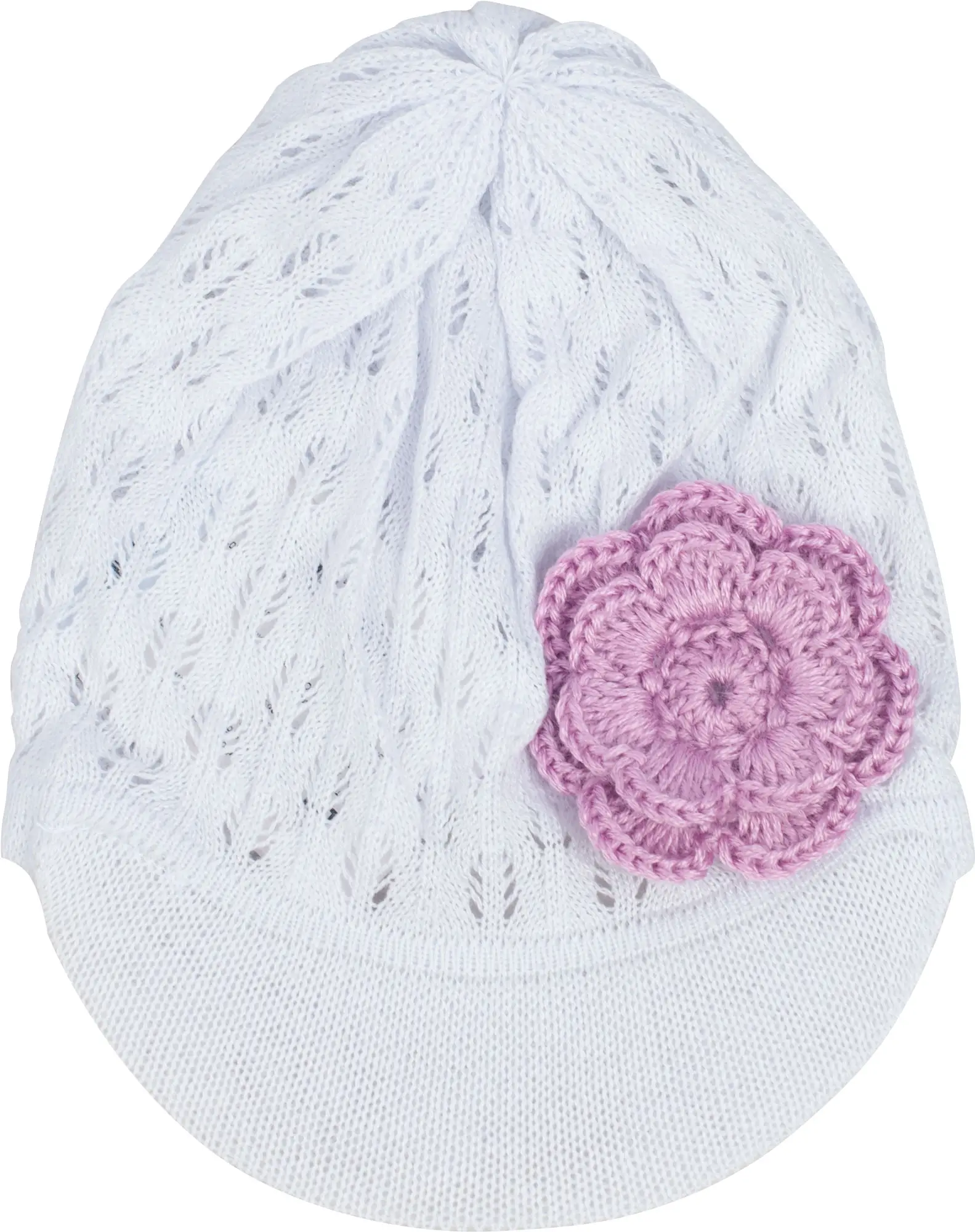 Головной убор детский кепи, р. 44-46, белый с розовым, арт. Cl-08