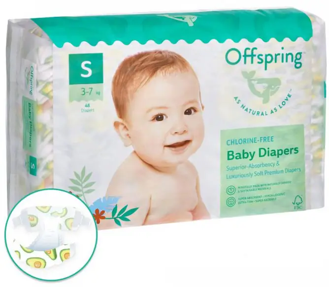 Подгузники Offspring Авокадо S 3-7 кг 48 штук
