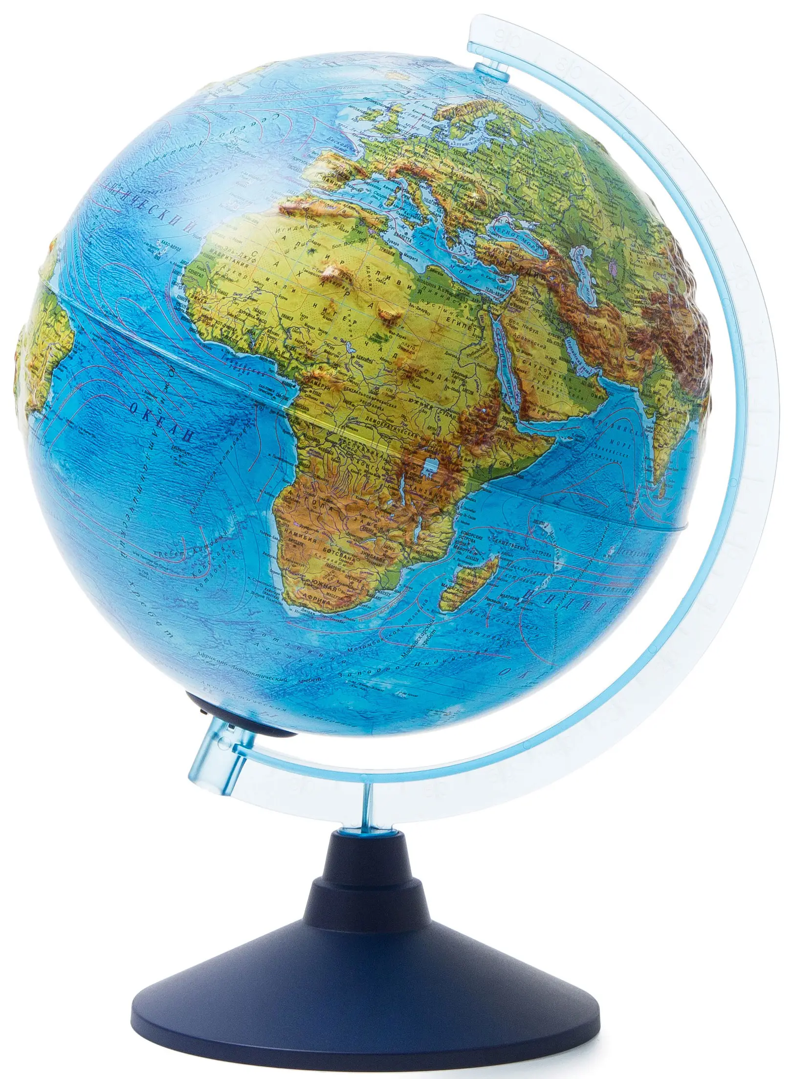 Глобус Globen физико-политический рельефный с подстветкой от батареек 250 мм