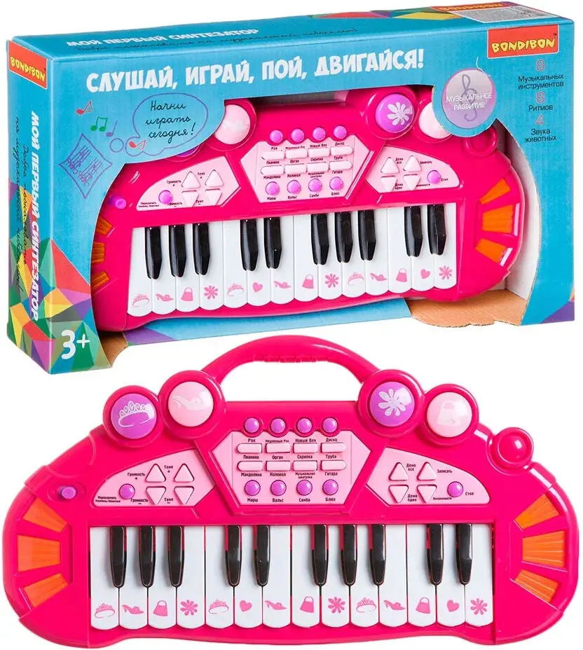 Синтезатор Bondibon, 24 клавиши, световые эффекты, ВВ4392