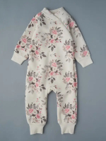 Фотография товара Комбинезон со стойкой Little Star Цветы на креме, футер, начес, крем 80