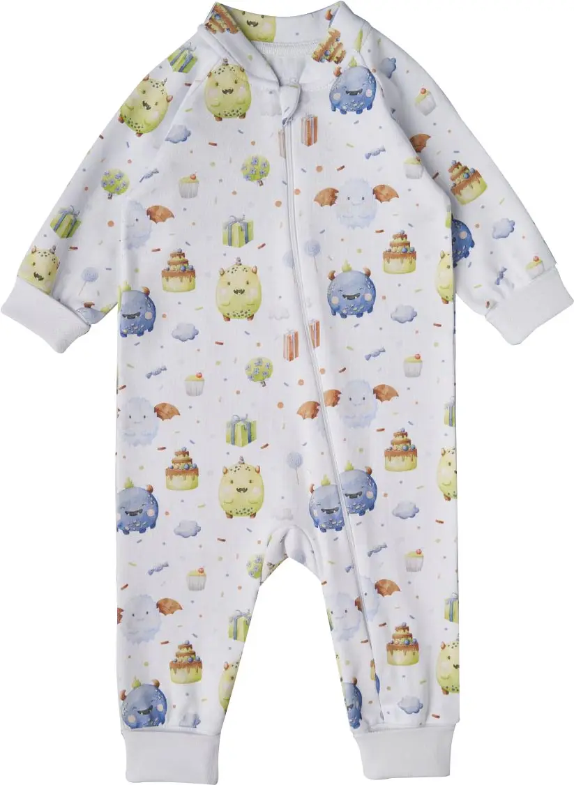 Комбинезон Little Star растущий на молнии Монстрики, р. 86, белый