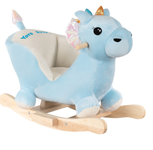 Фотография товара PITUSO Качалка (с сиденьем) Дракончик+игрушка, плюш.,муз.,Голубой, 62*34*50см 